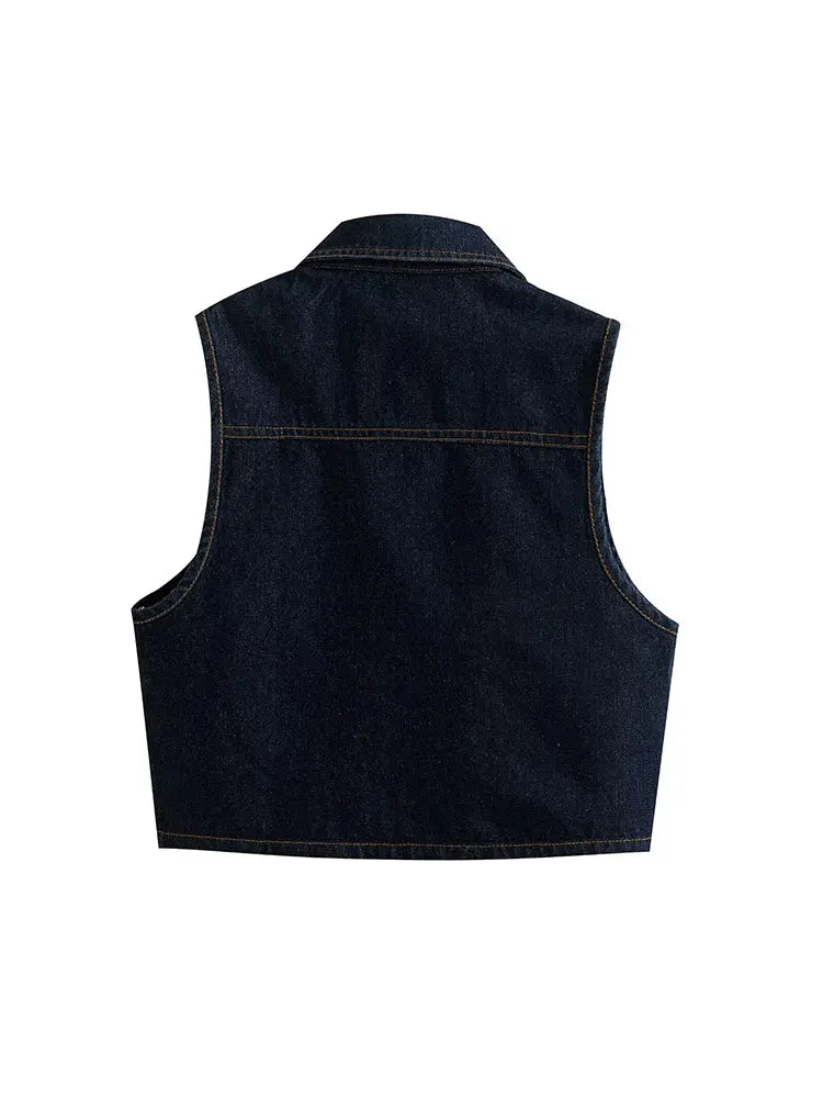 Nlzgmsj Spring Women Casula Denim Long Skirts Sets New Fashion Denim Cropped Vest Coat Women Suit Casual Set Womens Outfits ﻿