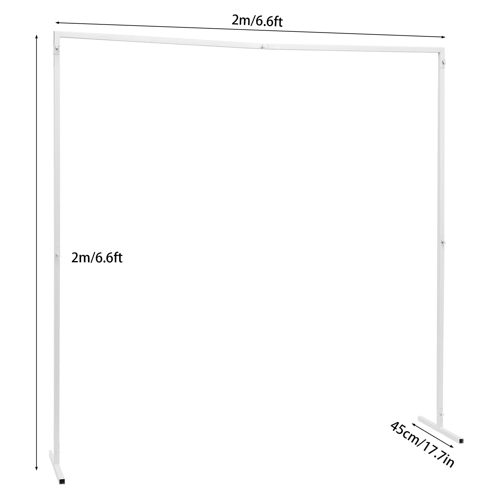 2*2m White/yellow Extra Large Square Wedding Arches for Ceremony,W6.56xH6.56FT Wedding Metal Arch Backdrop Stand
