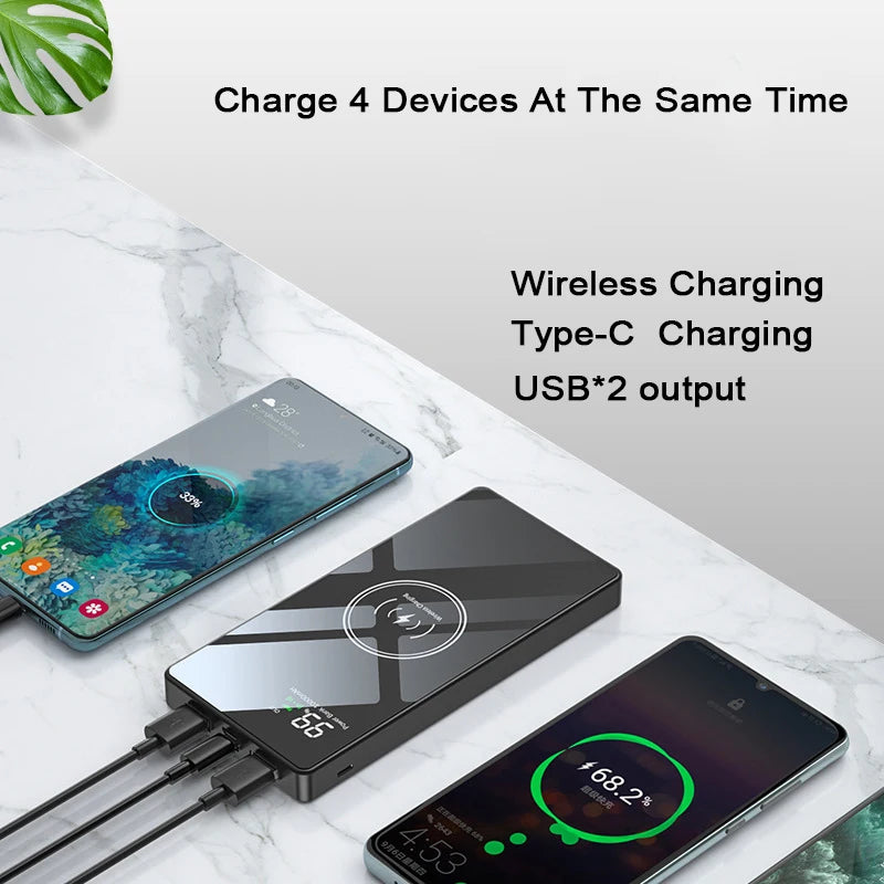 Wireless Charger Power Bank mirror Portable Battery Charger for iPhone 15