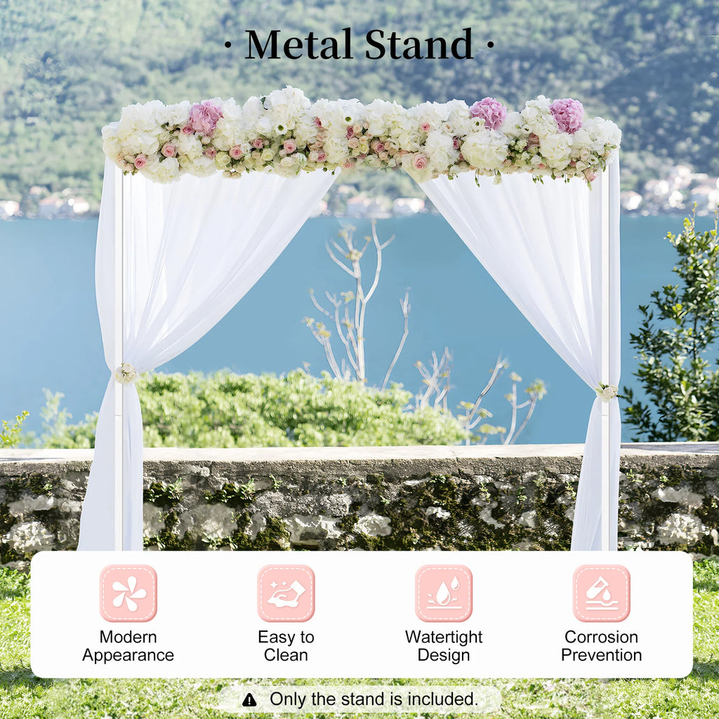 2*2m White/yellow Extra Large Square Wedding Arches for Ceremony,W6.56xH6.56FT Wedding Metal Arch Backdrop Stand