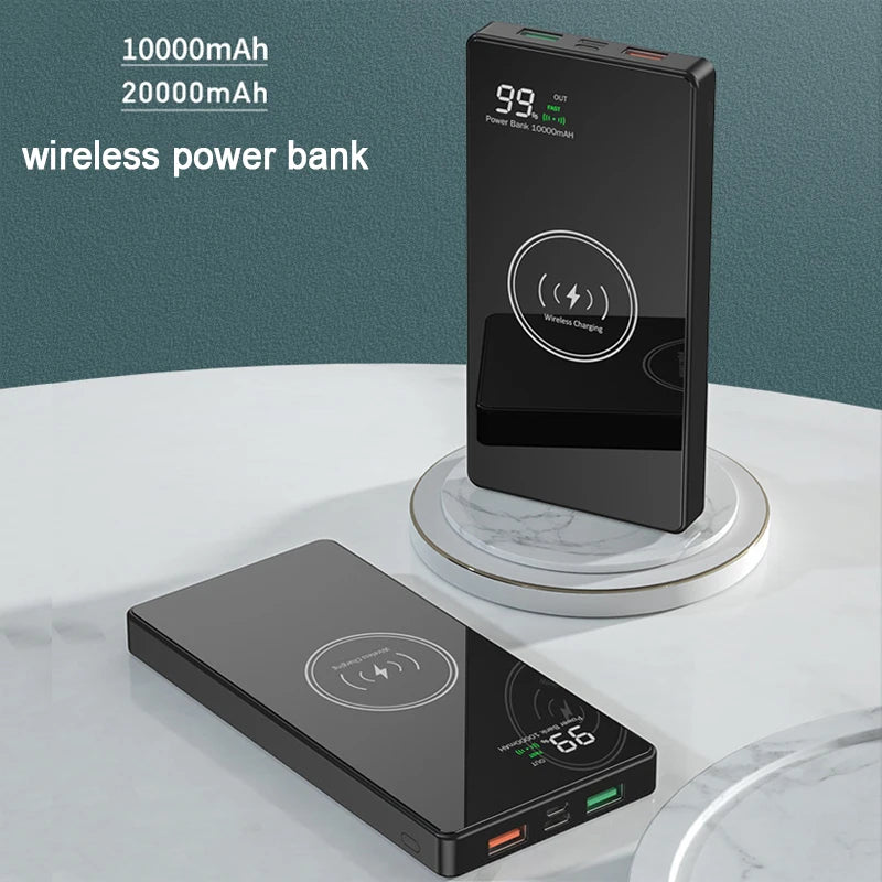 Wireless Charger Power Bank mirror Portable Battery Charger for iPhone 15