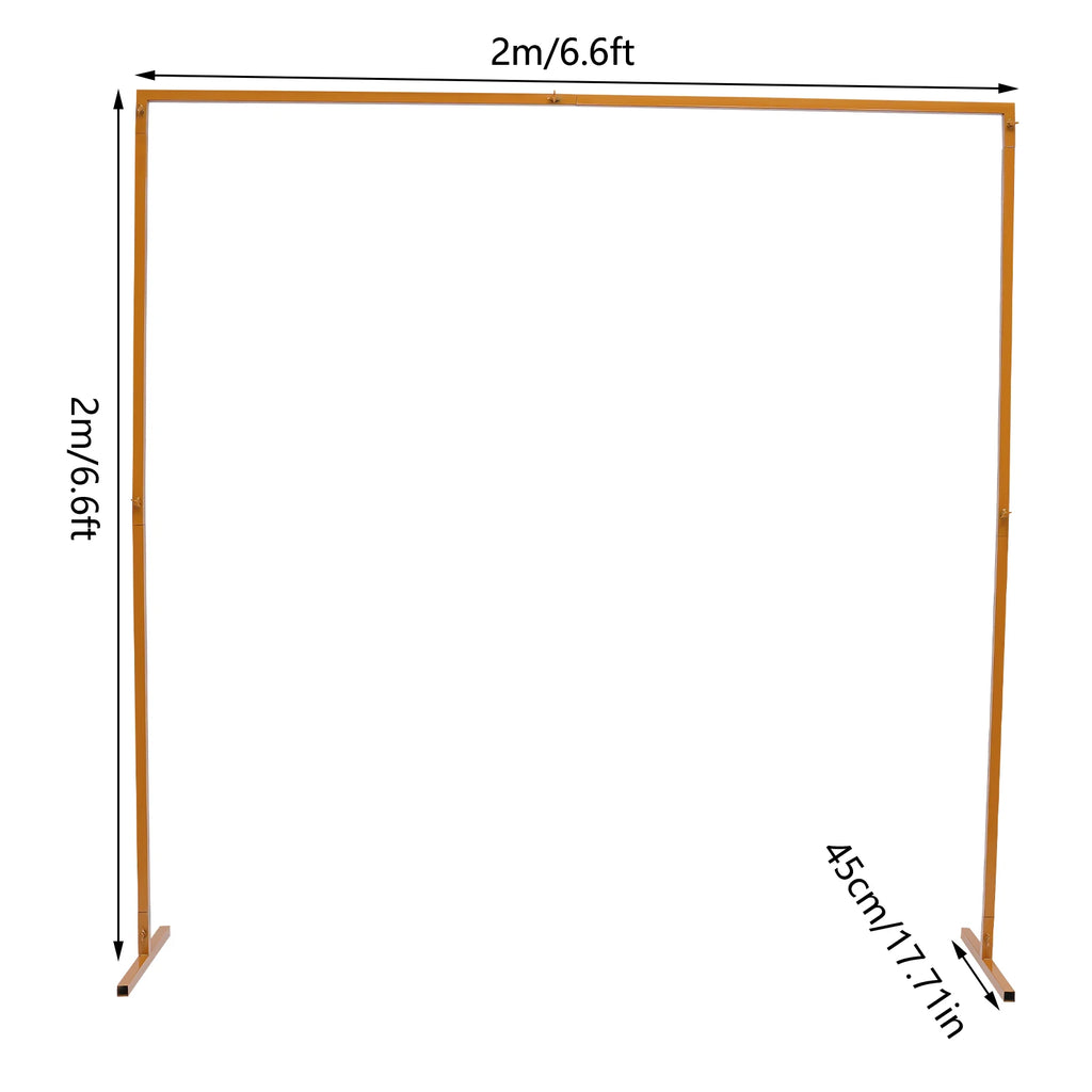 2*2m White/yellow Extra Large Square Wedding Arches for Ceremony,W6.56xH6.56FT Wedding Metal Arch Backdrop Stand