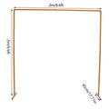 2*2m White/yellow Extra Large Square Wedding Arches for Ceremony,W6.56xH6.56FT Wedding Metal Arch Backdrop Stand