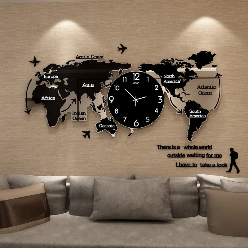 Unique Acrylic Wall Clock 3D DIY Large Wall Hanging Clock
