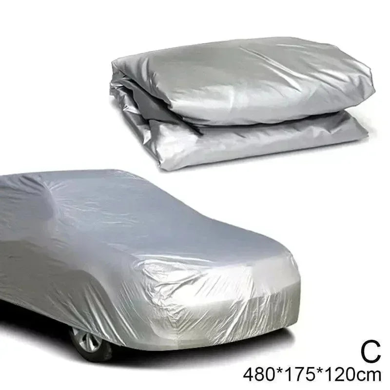 1 PCS Four Seasons Fit Full Car Cover Waterproof Dustproof PE Film Coat Aluminum Protective Sunshade UV Ray Reflectioncar Cover