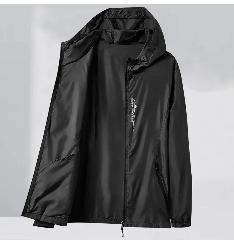 Summer Men's Sunscreen Jacket Ultra Light Ice Silk Breathable UPF50+UV Resistant Cycling Coat City Commuter Outdoor Hiking Jacke