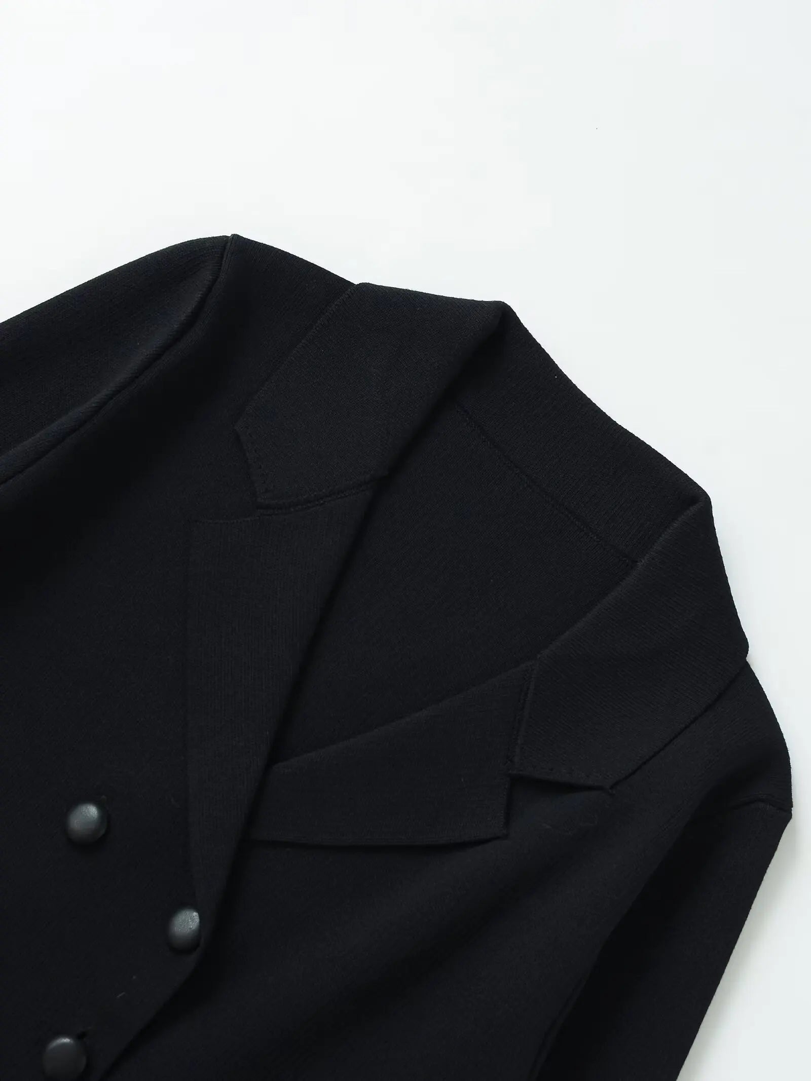 Women Elegant Temperament Knitted Cardigan Slim Double Breasted Turn-Down Collar Female Autumn Winter Blazers Coat Streetwear