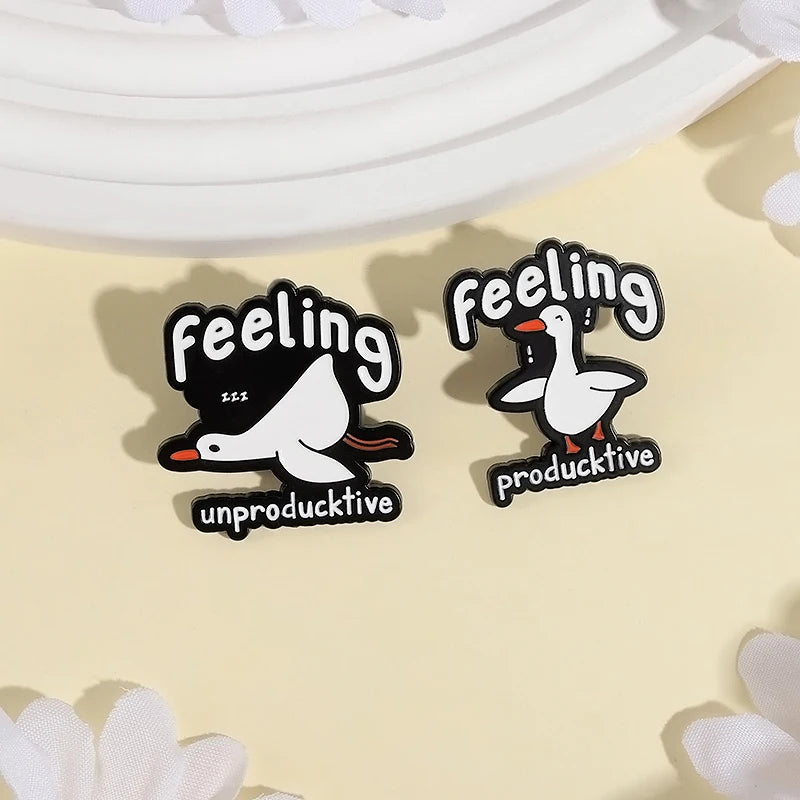 2-6pcs/set Cartoon Silly Goose Enamel Pins Trust Me I'm A Duckctor Animal Brooches Lapel Badge Funny Jewelry Gitfs For Friends