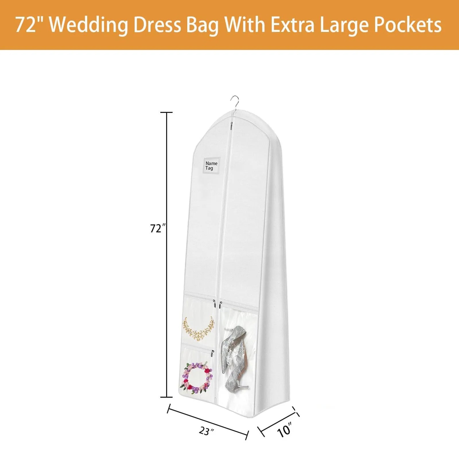 Wedding Dress Cover for Bridal Robe Garment Coat Storage Protective Waterproof Dustproof Storage Organize Cover Bag Case Pouch