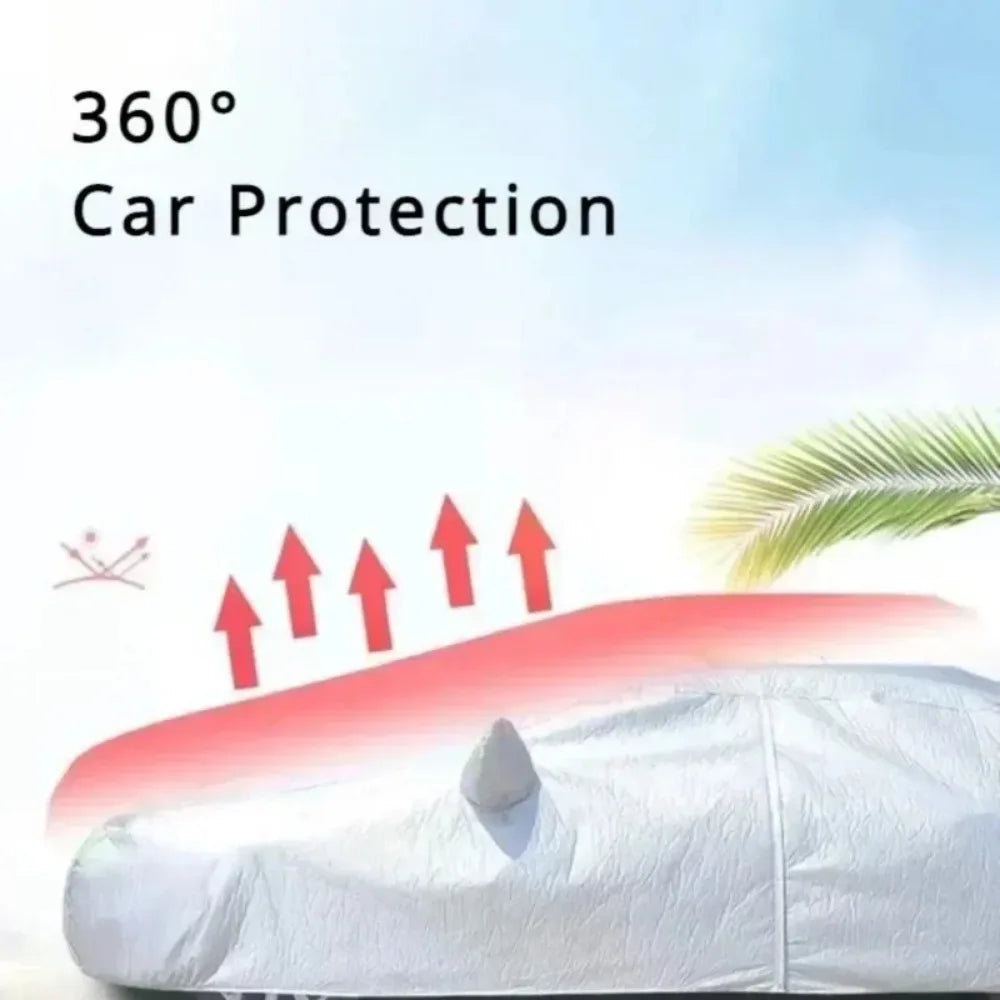 1 PCS Four Seasons Fit Full Car Cover Waterproof Dustproof PE Film Coat Aluminum Protective Sunshade UV Ray Reflectioncar Cover