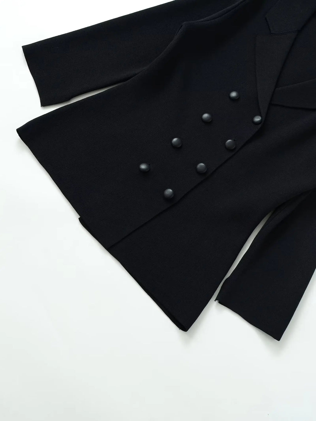 Women Elegant Temperament Knitted Cardigan Slim Double Breasted Turn-Down Collar Female Autumn Winter Blazers Coat Streetwear