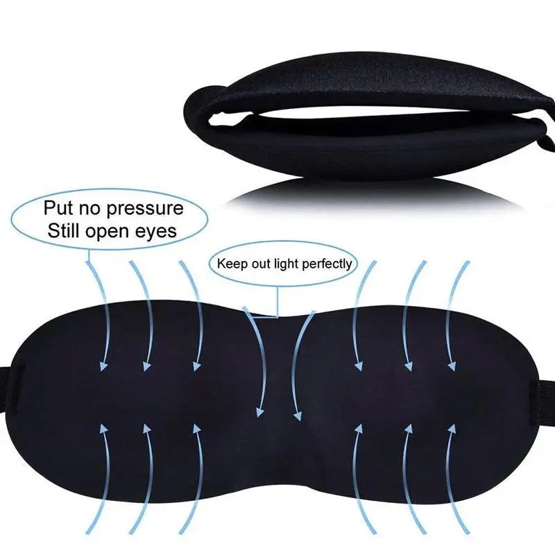 3D Sleeping Eye Mask Travel Rest Aid Eye Cover Patch Paded Soft Sleep Mask Portable Blindfold Travel Lunch Relax Break Eye Mask