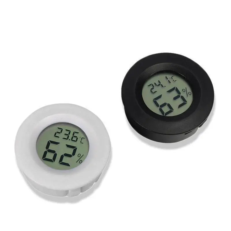 2/4 Pcs Mini Hygrometer Thermometer Fahrenheit or Celsius Meter Digital LCD Monitor Indoor Room Round Humidity Temperature Gauge