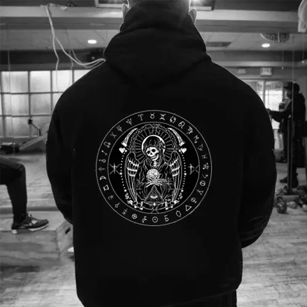 Men's and Women's Santa Claus Death Hooded Sweatshirts Printed Sportswear Essential Autumn and Winter Jerseys Novel