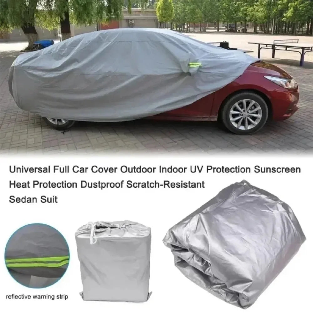 1 PCS Four Seasons Fit Full Car Cover Waterproof Dustproof PE Film Coat Aluminum Protective Sunshade UV Ray Reflectioncar Cover