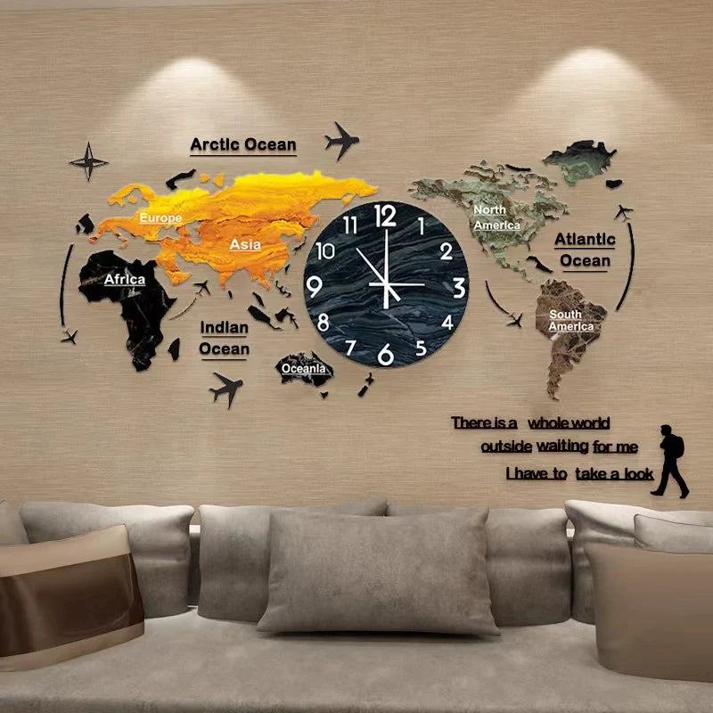 Unique Acrylic Wall Clock 3D DIY Large Wall Hanging Clock