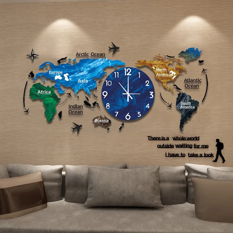 Unique Acrylic Wall Clock 3D DIY Large Wall Hanging Clock