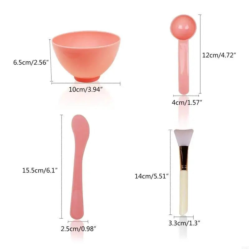 4PCS Face Mask Mixing Bowl Set DIY Facemask Mixing Tool with Silicone for Facial Mask Bowl Makeup Brushes Spatula Beauty Skin