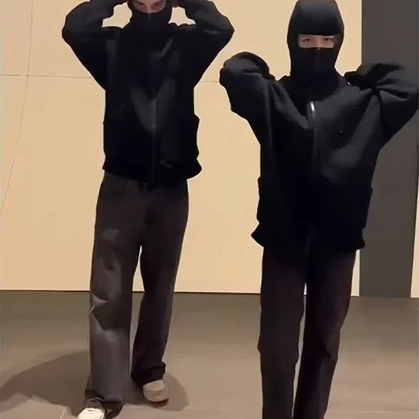 Men's Zip Hoodie Winter Warm Casual Sweatshirt with Hooded Face Mask Zipper Design Sports Jacket Outdoor Activities
