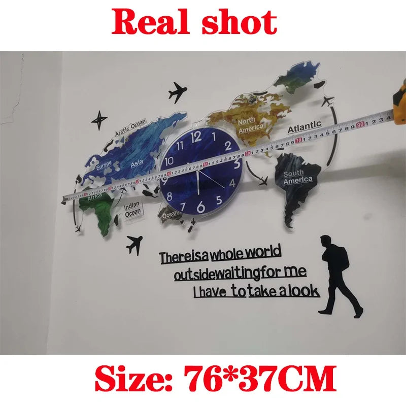 Unique Acrylic Wall Clock 3D DIY Large Wall Hanging Clock