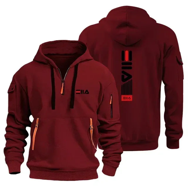 Fashionable men's pullover, outdoor jogging and fitness casual sweatshirt, Spring and Autumn 2025 new men's long-sleeved hoodie