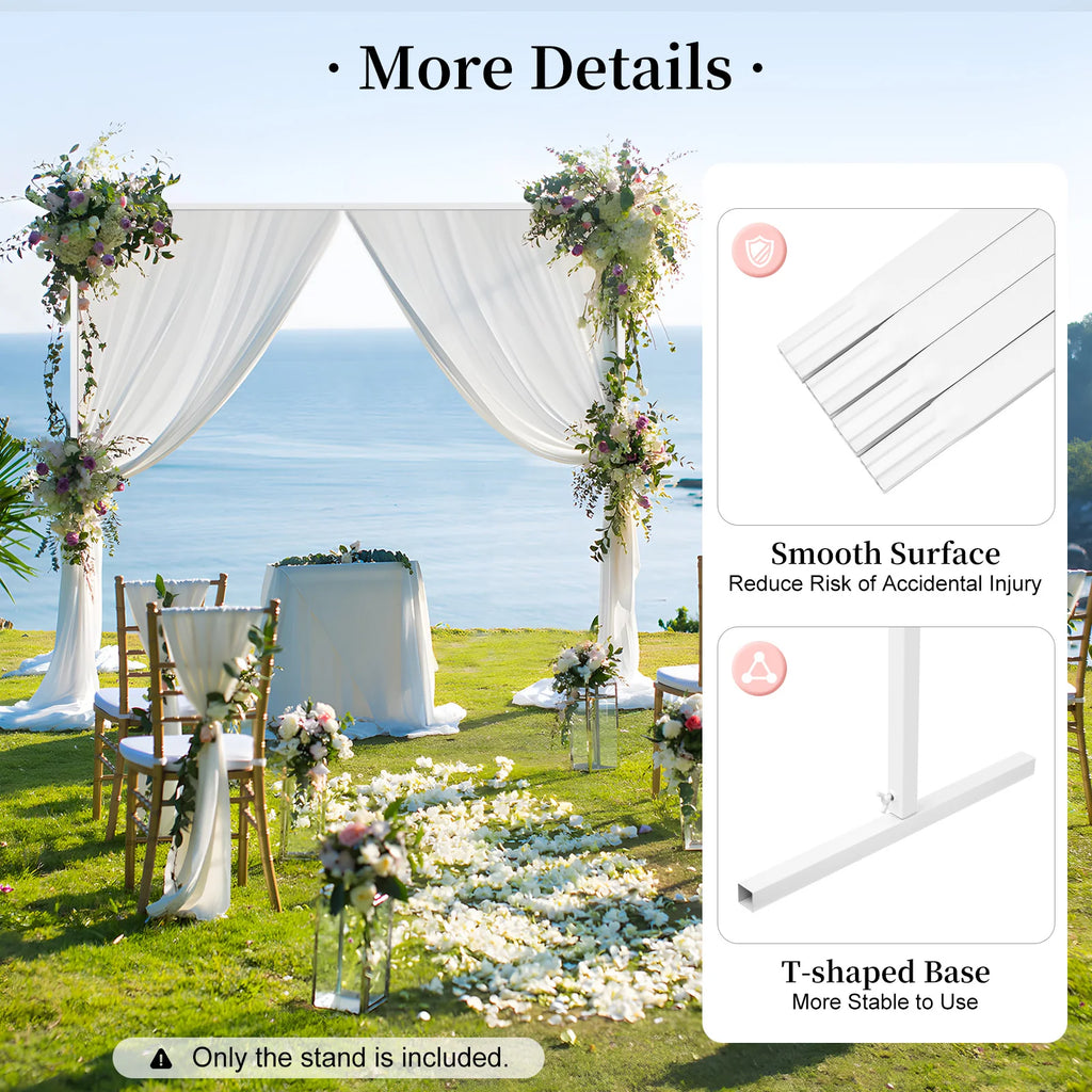 2*2m White/yellow Extra Large Square Wedding Arches for Ceremony,W6.56xH6.56FT Wedding Metal Arch Backdrop Stand