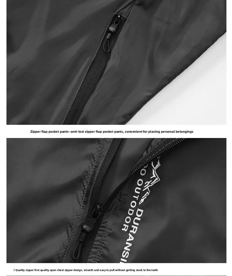 Summer Men's Sunscreen Jacket Ultra Light Ice Silk Breathable UPF50+UV Resistant Cycling Coat City Commuter Outdoor Hiking Jacke