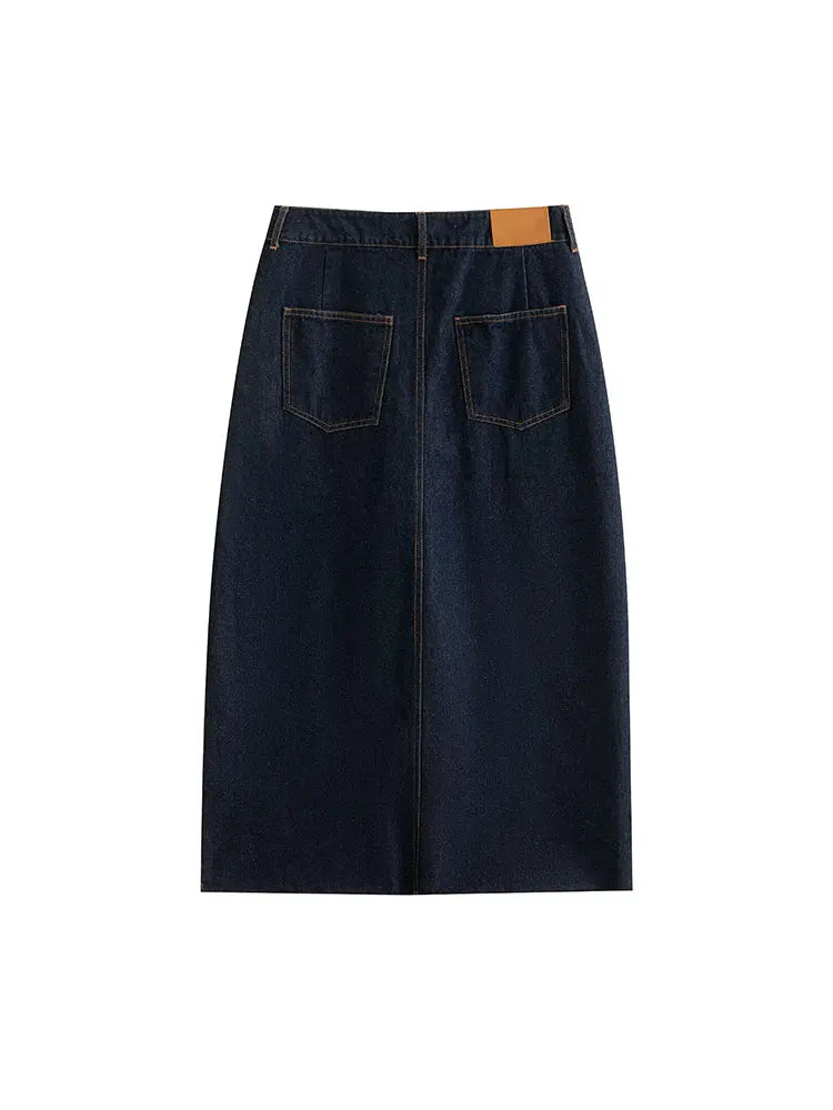 Nlzgmsj Spring Women Casula Denim Long Skirts Sets New Fashion Denim Cropped Vest Coat Women Suit Casual Set Womens Outfits ﻿