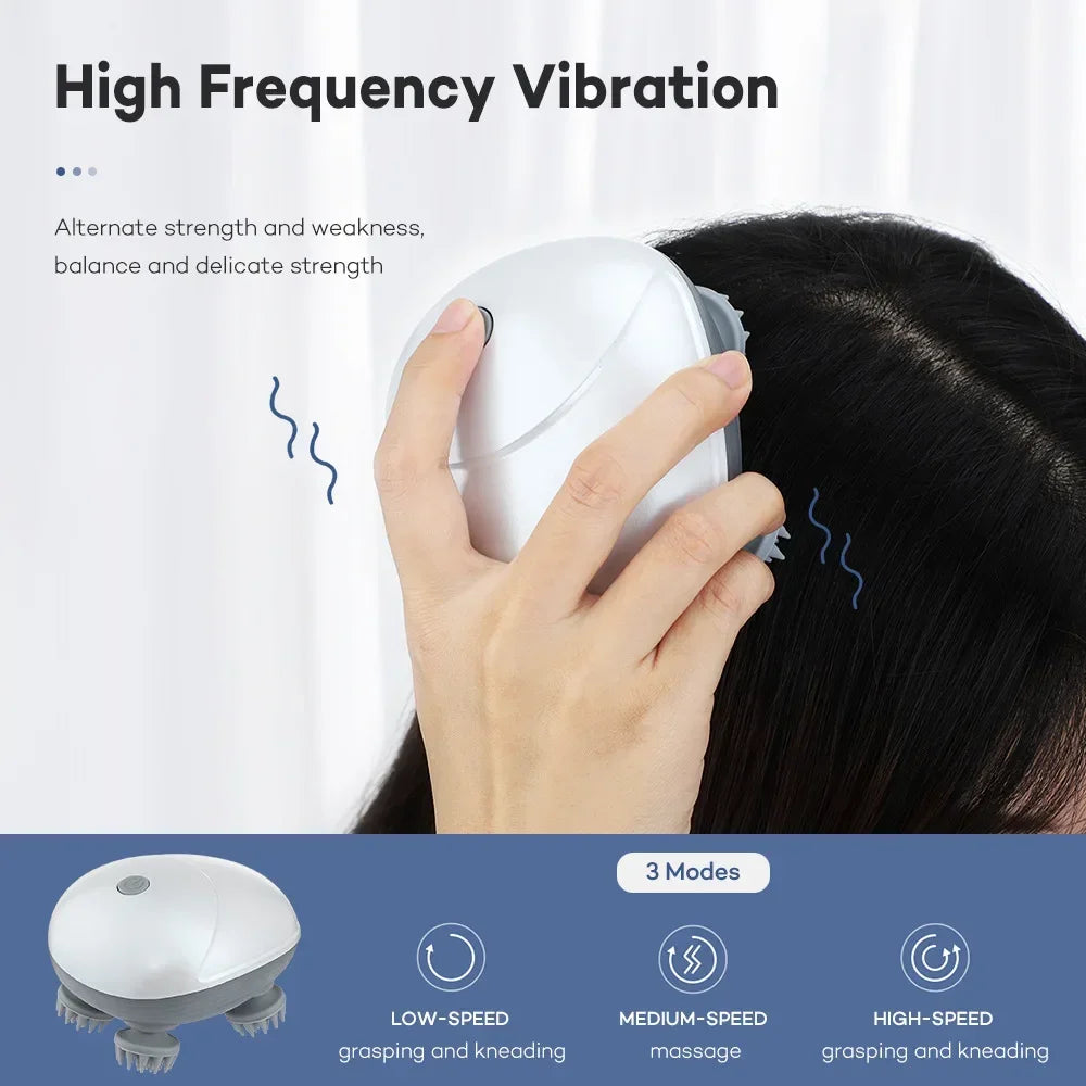 Electric Scalp Massager Head Massager With Vibrator Heated For Relaxation Treatments Migraine Relief Hair Growth Body Massager