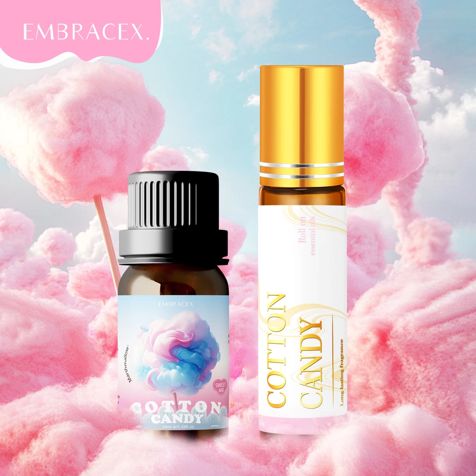 2PC/1PC 10ml Cotton Candy Essential Oil Marshmallow Roller perfume Essential Oils Gifts Beauty health Skincare Body massage Oils