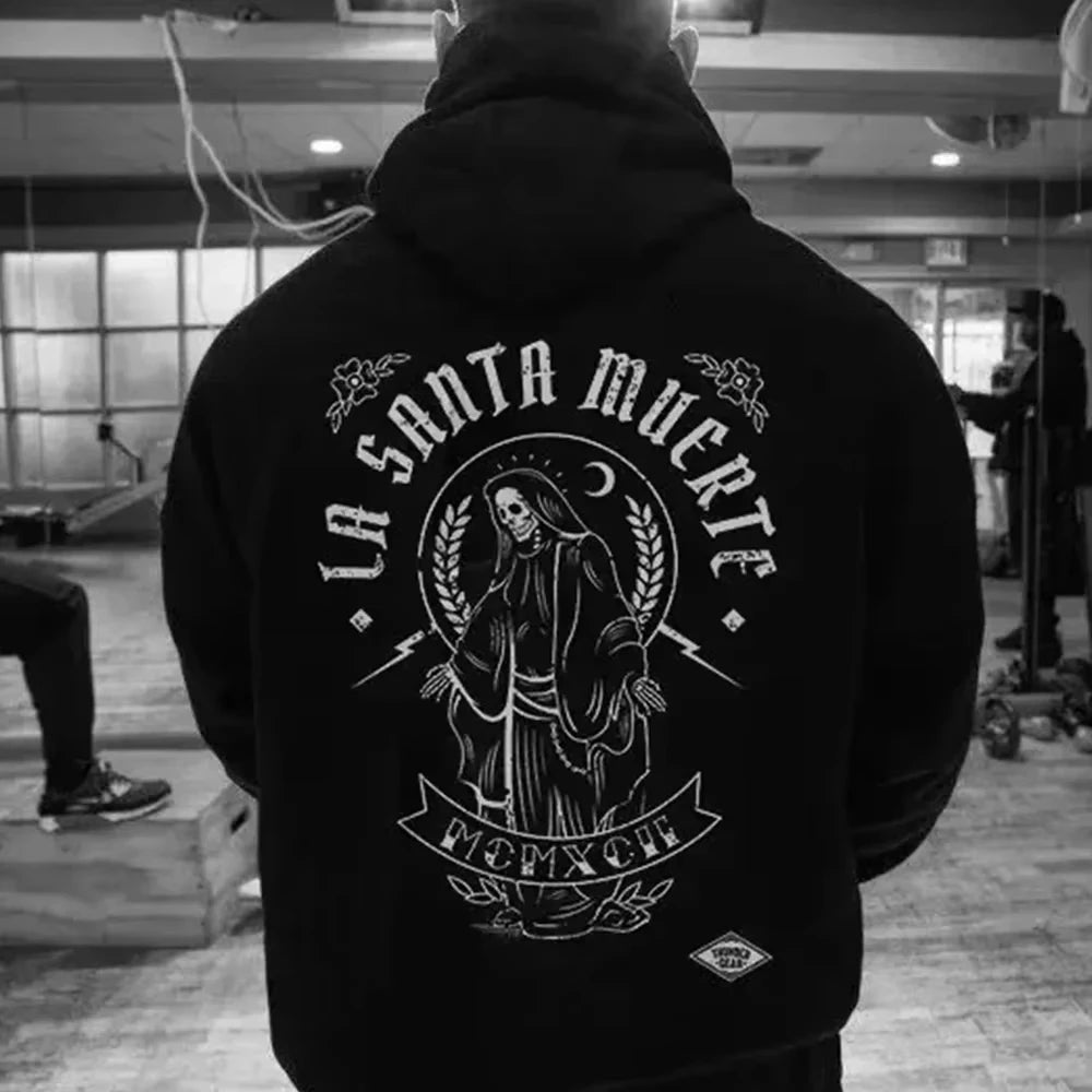 Men's and Women's Santa Claus Death Hooded Sweatshirts Printed Sportswear Essential Autumn and Winter Jerseys Novel