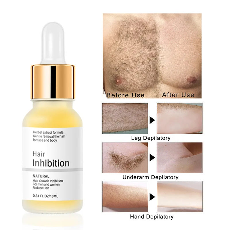 Permanent Hair inhibition Serum Painless Hair Remover Armpit Legs Arms Hair Growth Inhibitor Beauty Skin Care Body Essential Oil