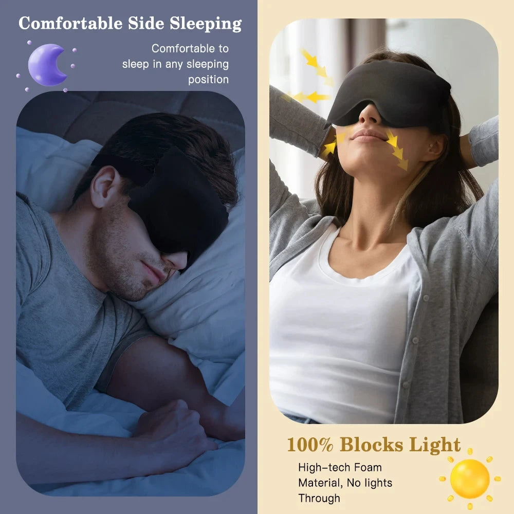 3D Sleeping Mask Block Out Light Soft Padded Sleep Mask for Eyes Slaapmasker Eye Shade Blindfold Sleeping Aid Face Mask Eyepatch