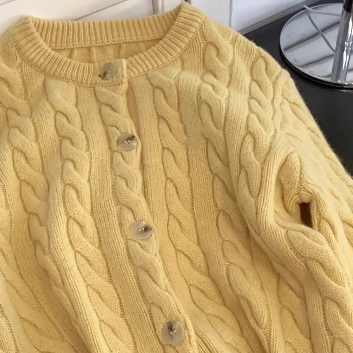 Yellow Loose Short Tops Cardigan Sueter Mujer Preppy Style Sweet Korean Women Sweaters Japanese Solid Knitted Coats Y2k O Neck