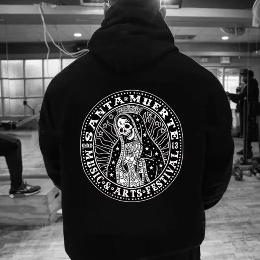 Men's and Women's Santa Claus Death Hooded Sweatshirts Printed Sportswear Essential Autumn and Winter Jerseys Novel