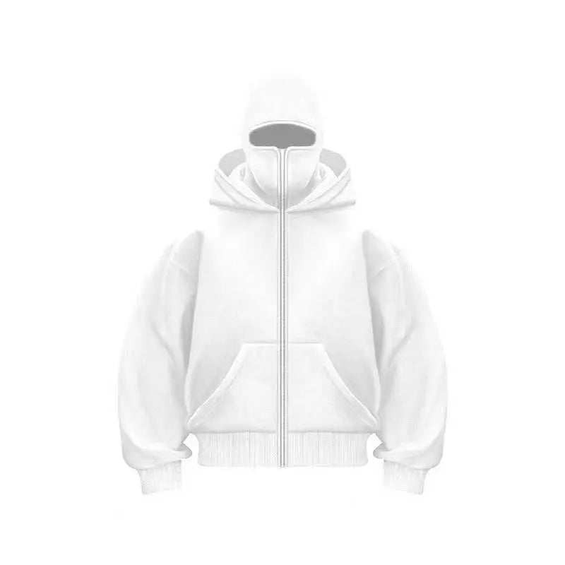 Men's Zip Hoodie Winter Warm Casual Sweatshirt with Hooded Face Mask Zipper Design Sports Jacket Outdoor Activities