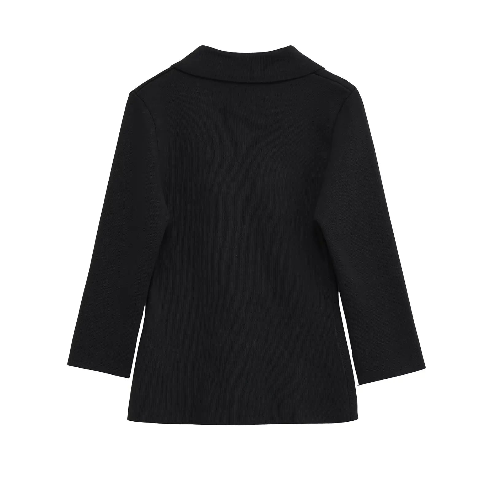 Women Elegant Temperament Knitted Cardigan Slim Double Breasted Turn-Down Collar Female Autumn Winter Blazers Coat Streetwear