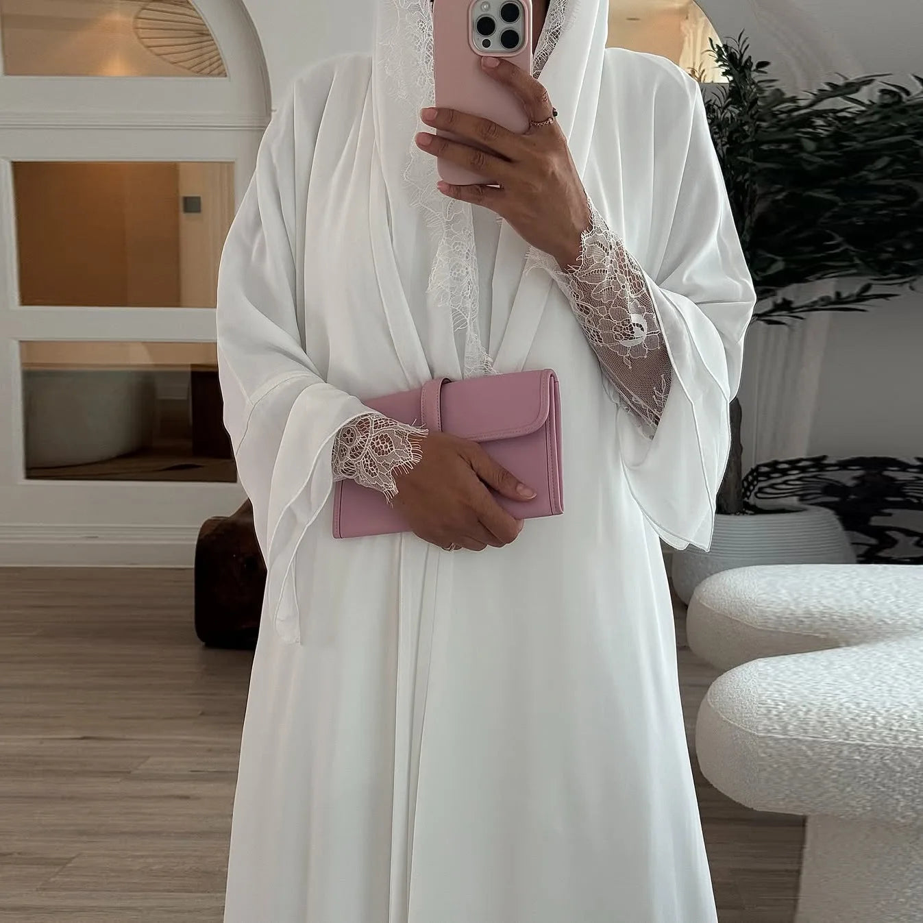 Eid Muslim Hijab Abaya Women Hollow Out Sleeve Abayas with Scarf Cardigan Jalabiya Party Dresses Dubai Kaftan Vestidos Long Robe