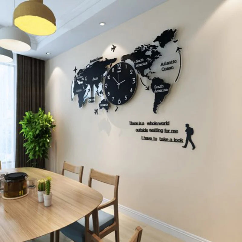 Unique Acrylic Wall Clock 3D DIY Large Wall Hanging Clock