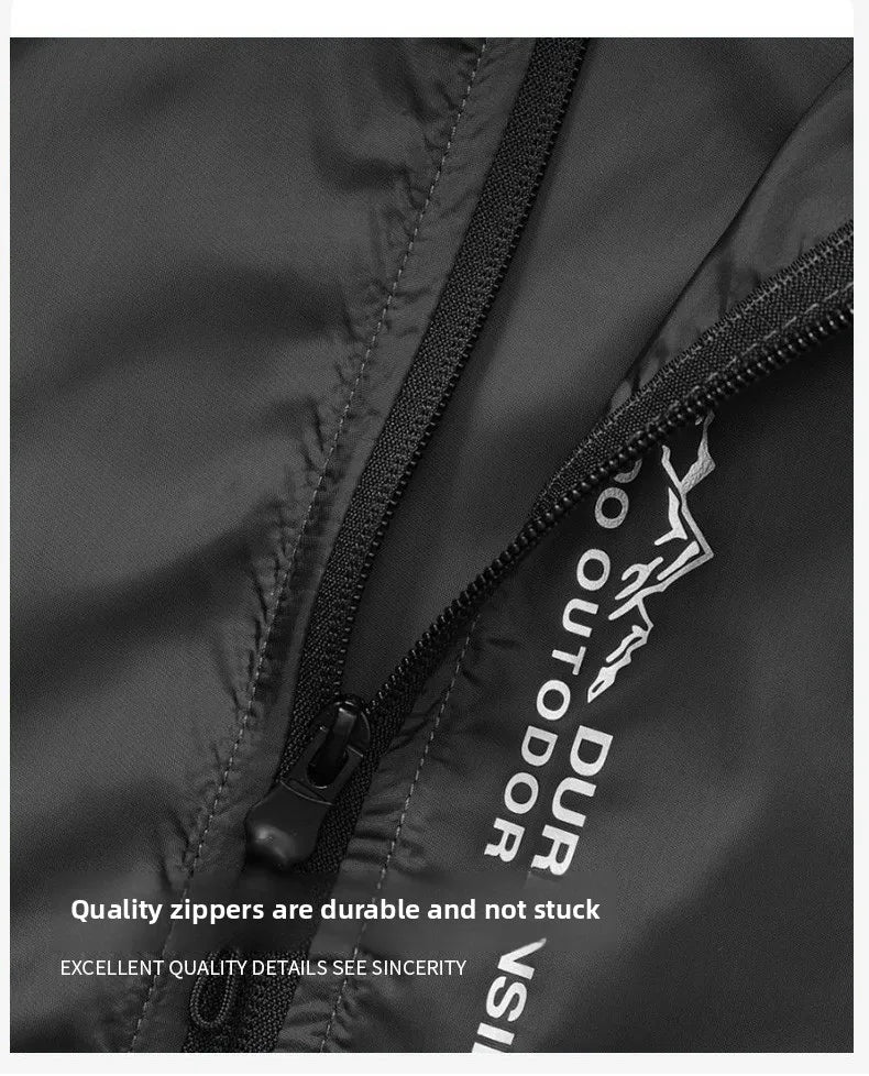 Summer Men's Sunscreen Jacket Ultra Light Ice Silk Breathable UPF50+UV Resistant Cycling Coat City Commuter Outdoor Hiking Jacke