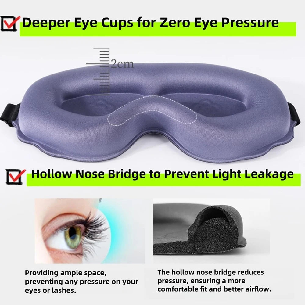 3D Sleeping Mask Block Out Light Soft Padded Sleep Mask for Eyes Slaapmasker Eye Shade Blindfold Sleeping Aid Face Mask Eyepatch