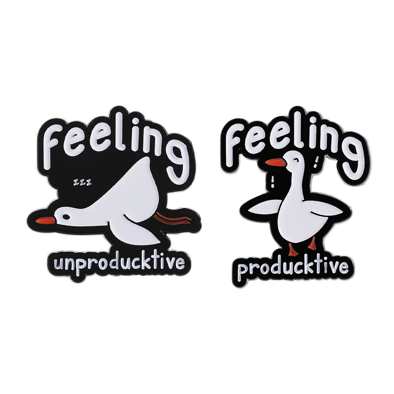 2-6pcs/set Cartoon Silly Goose Enamel Pins Trust Me I'm A Duckctor Animal Brooches Lapel Badge Funny Jewelry Gitfs For Friends