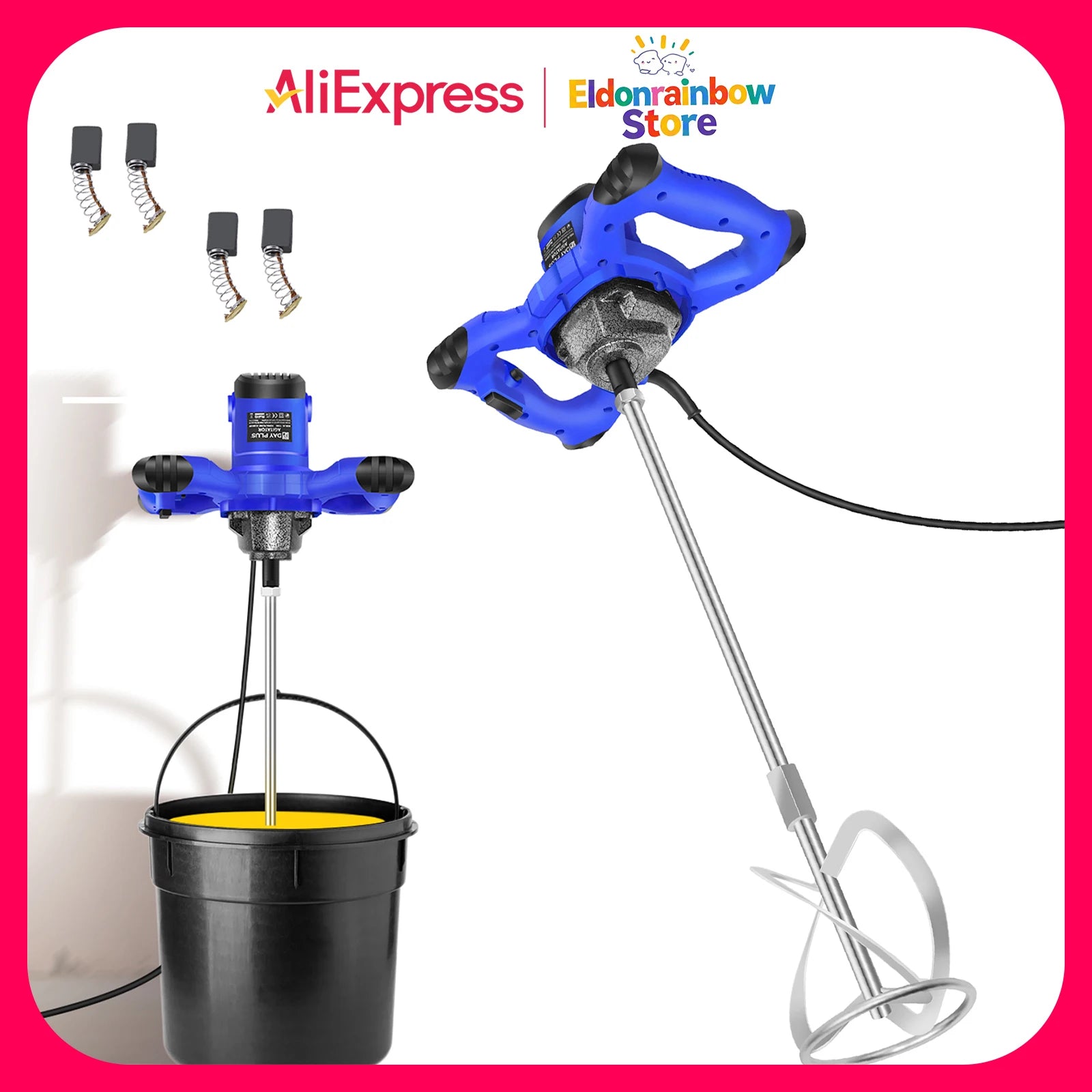 2800W Portable Paddle Mixer 6 Speed, Electric Stirrer Drill Mix Stirring Tool, for Mortar Grouts Paint Cement Plaster Plastering