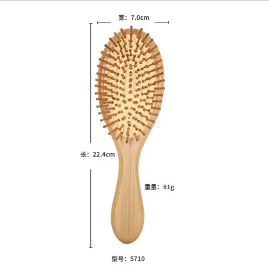 Natural Bamboo Hair Brush Comb Paddle Improve Hair Growth Anti-Static No Hair Tangle Comb Air Cushion Combs For Scalp Massage
