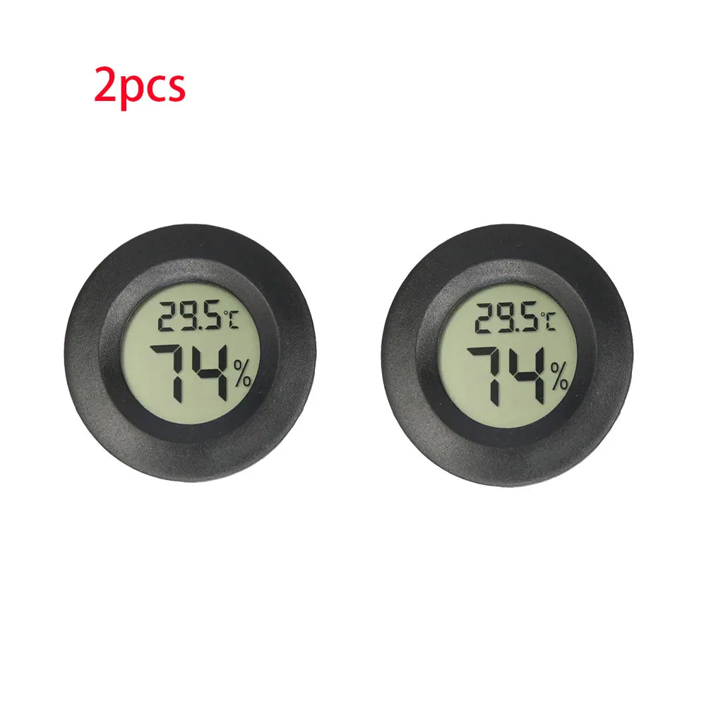 2/4 Pcs Mini Hygrometer Thermometer Fahrenheit or Celsius Meter Digital LCD Monitor Indoor Room Round Humidity Temperature Gauge