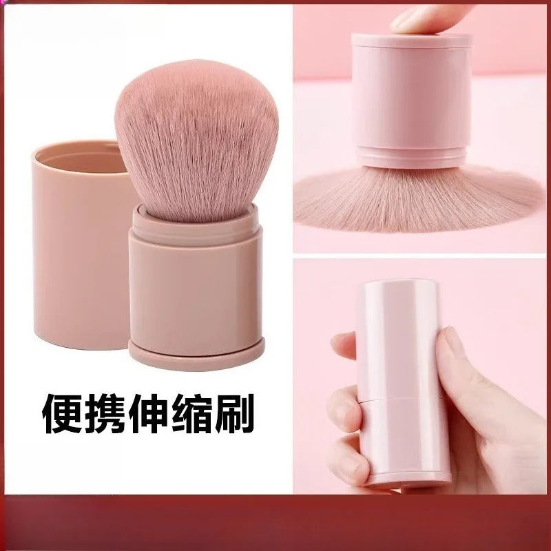 1PCS Portable Telescopic Brush with Cover Multi Function Cosmetic Brush Plastic Brush Handle Powder Powder Blusher Beauty Tool