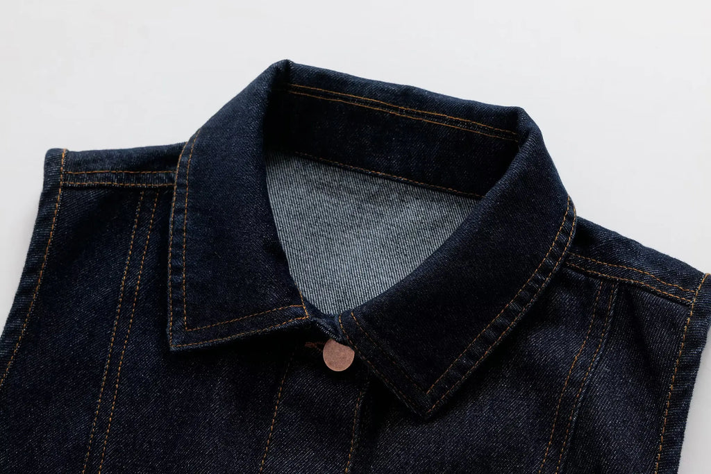 Nlzgmsj Spring Women Casula Denim Long Skirts Sets New Fashion Denim Cropped Vest Coat Women Suit Casual Set Womens Outfits ﻿