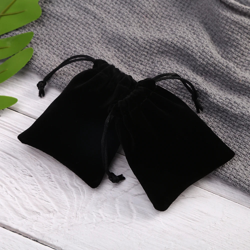 10Pcs/Lot Small Black Velvet Bags 7x9 9x12cm Charms Earrings Jewelry Packaging Bags Wedding Drawstring Velvet Pouches Gift Bag