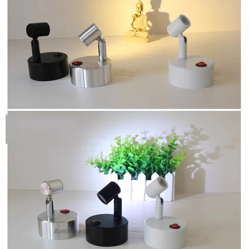AAA Battery Led Spot Lamp Wireless Jewelry Store Counter Exhibition Light Wedding Show  Movable  Cabinet Spotlight