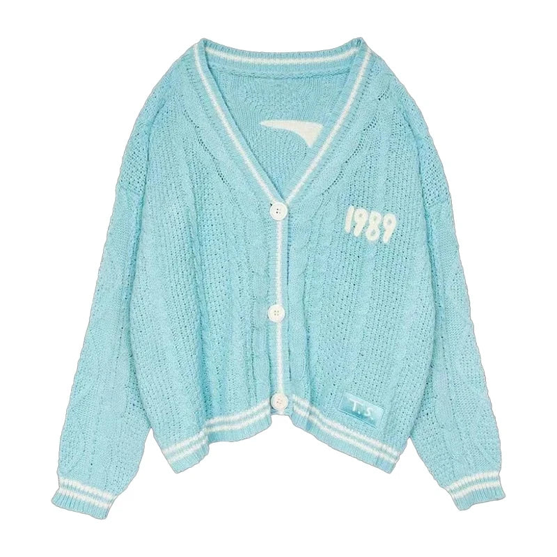 Evermore Cardigan Taylor Version Green Vine Embroidered Button Down Cable Knit Sweater Women Fall Winter Vintage Outfit